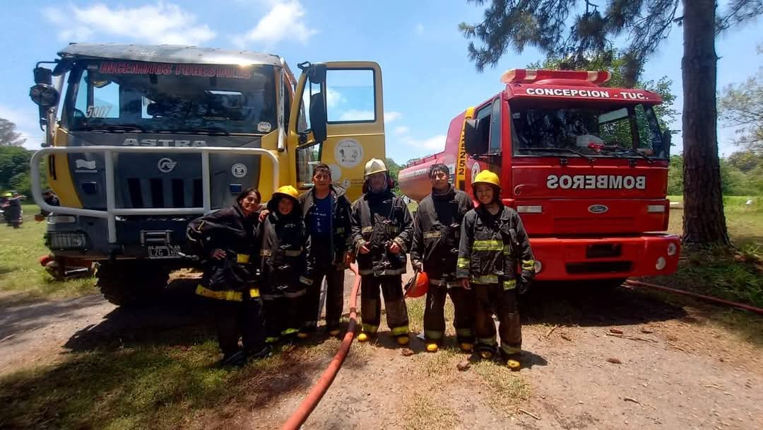 Bomberos Voluntarios de Raco en operativo